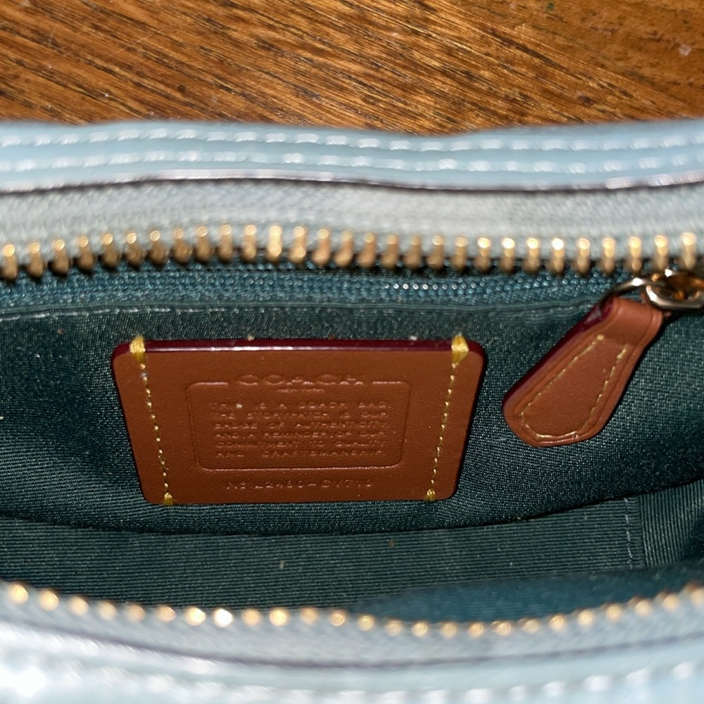 Coach Carmen Mini Crossbody Bag leather with Gold accents Sage Green CY710 - Picture 8 of 11